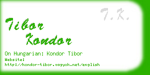 tibor kondor business card